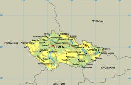 Harita üzerinde Çek Cumhuriyeti Bölgeleri Haritası